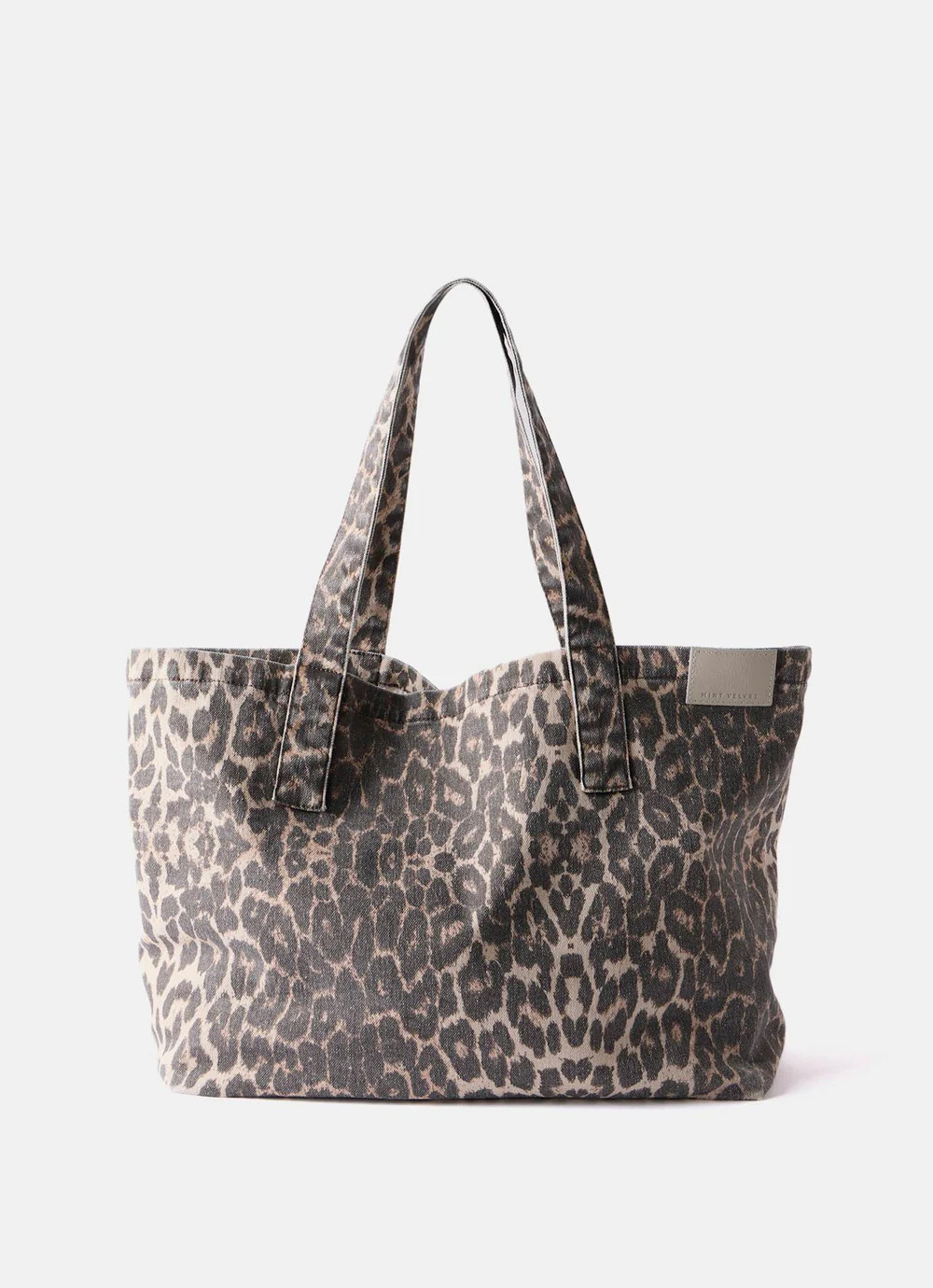 Leopard Print Denim Tote Bag | Mint Velvet