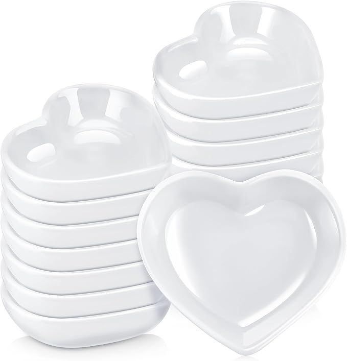 Zopeal Heart Shaped Bowls Ceramic Dishes Valentine's Day Plates Multipurpose Salad Appetizer Plat... | Amazon (US)