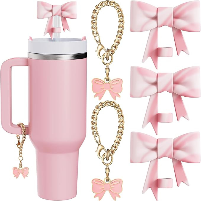 Compatible with Stanley Cup Accessories - 3Pcs 10mm Bow Straw Topper Compatible with Stanley Cup ... | Amazon (US)