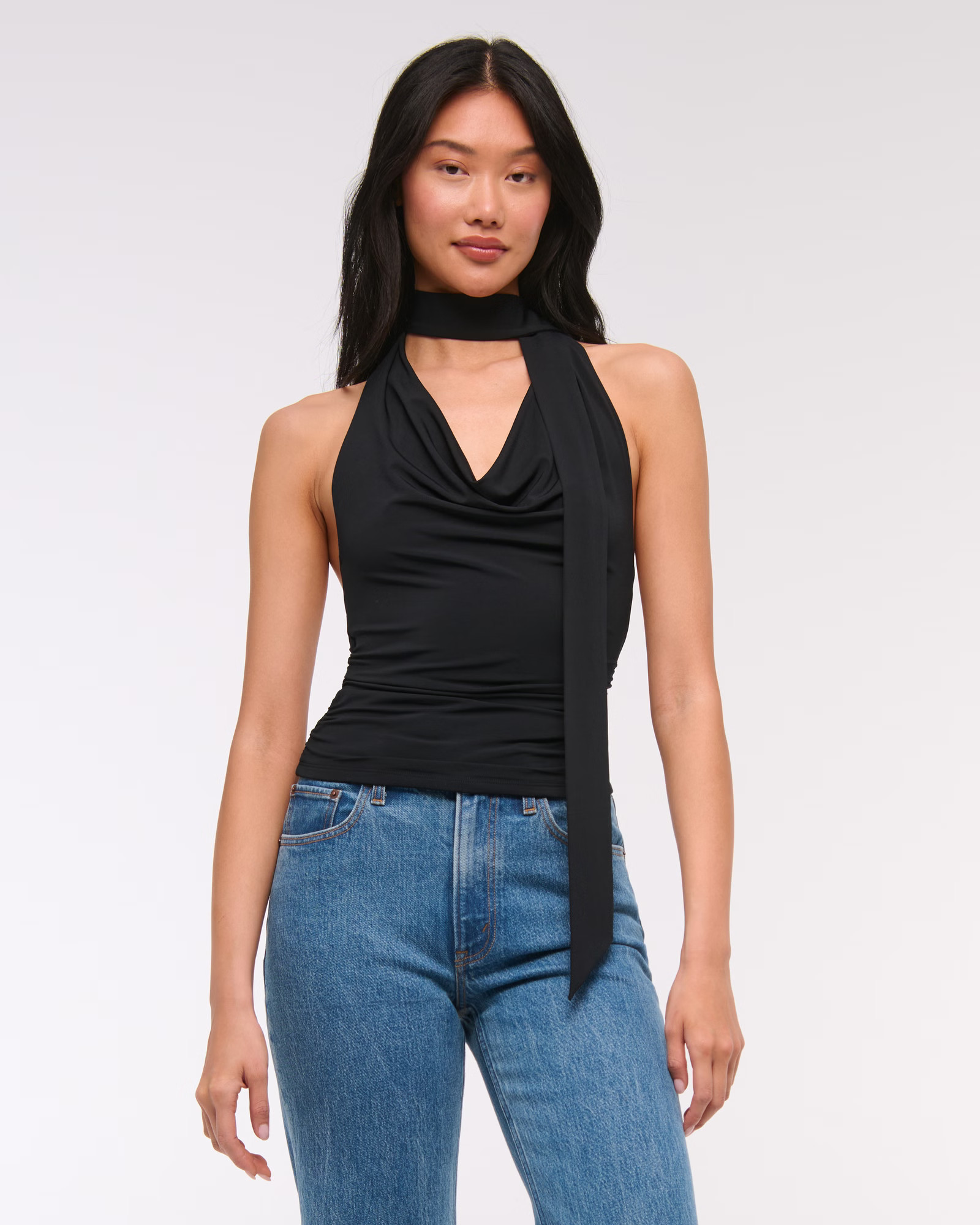 Women's Halter Cowl Scarf Top | Women's New Arrivals | Abercrombie.com | Abercrombie & Fitch (US)