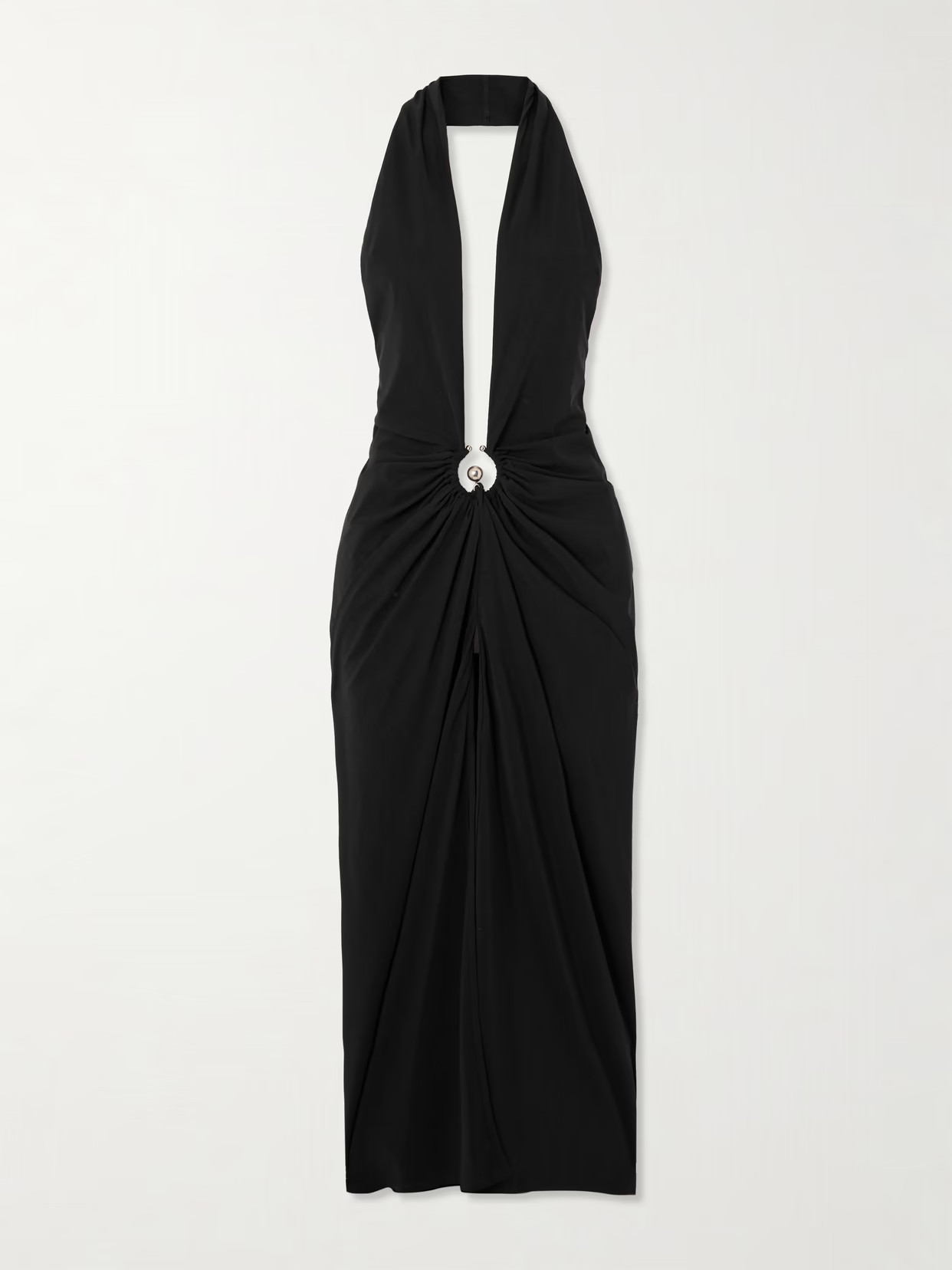 Christopher Esber - Pierced Orbit Halterneck Stretch-jersey Maxi Dress - Black | NET-A-PORTER (US)