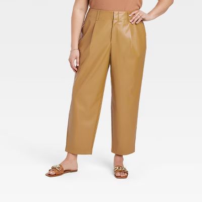 Women's High-Rise Faux Leather Tapered Ankle Pants - A New Day™ | Target