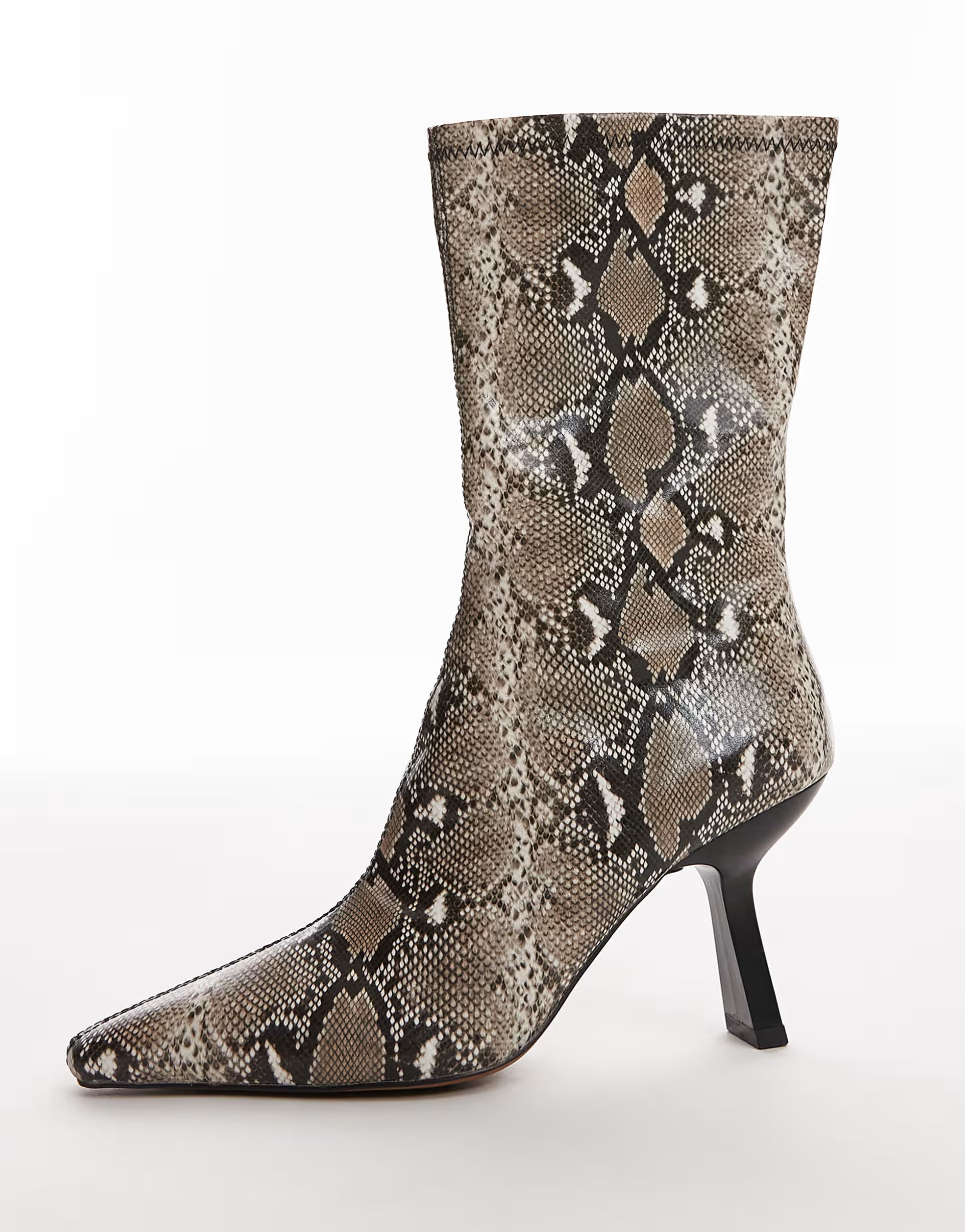 Topshop Piya high heeled ankle boots in snake print | ASOS (Global)