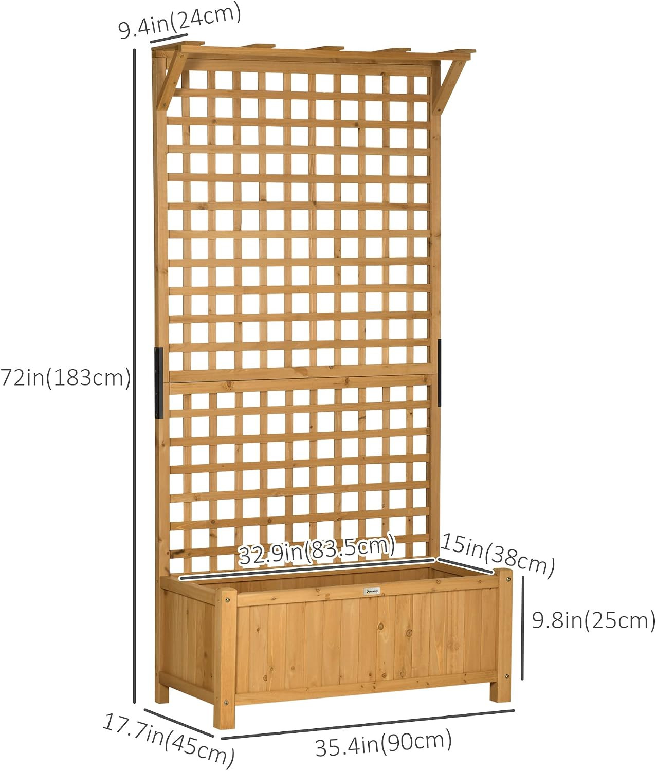 Outsunny Raised Garden Bed, Wood Planter with Trellis for Vine Climbing, Privacy Screen Planter B... | Amazon (CA)
