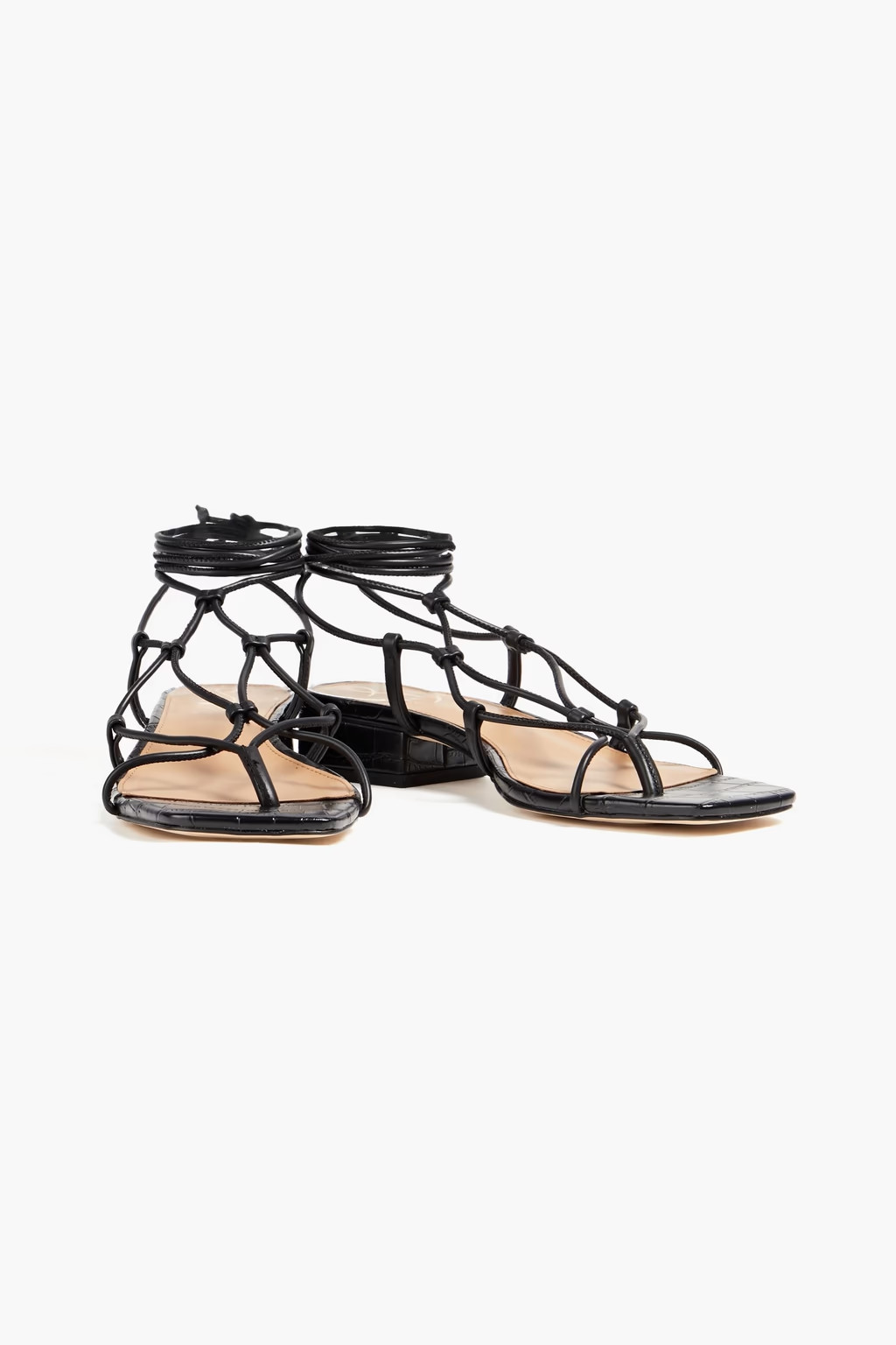 Daffy faux croc-effect leather sandals | The Outnet (UK and Europe)