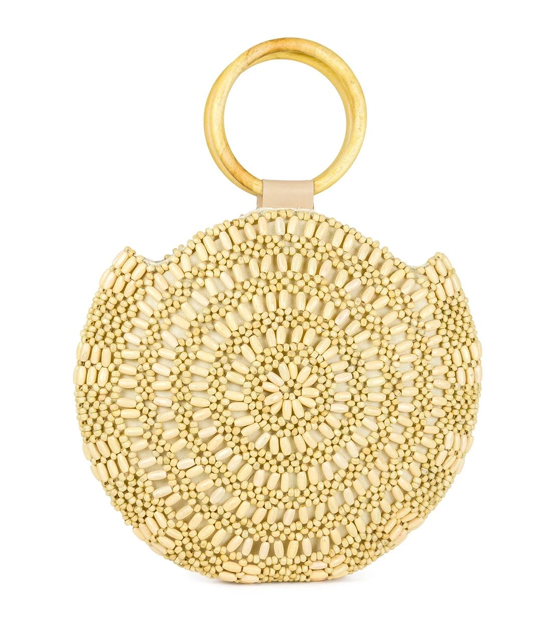 Women's Spring Beaded Circle Bag with Wooden | Walmart (US)