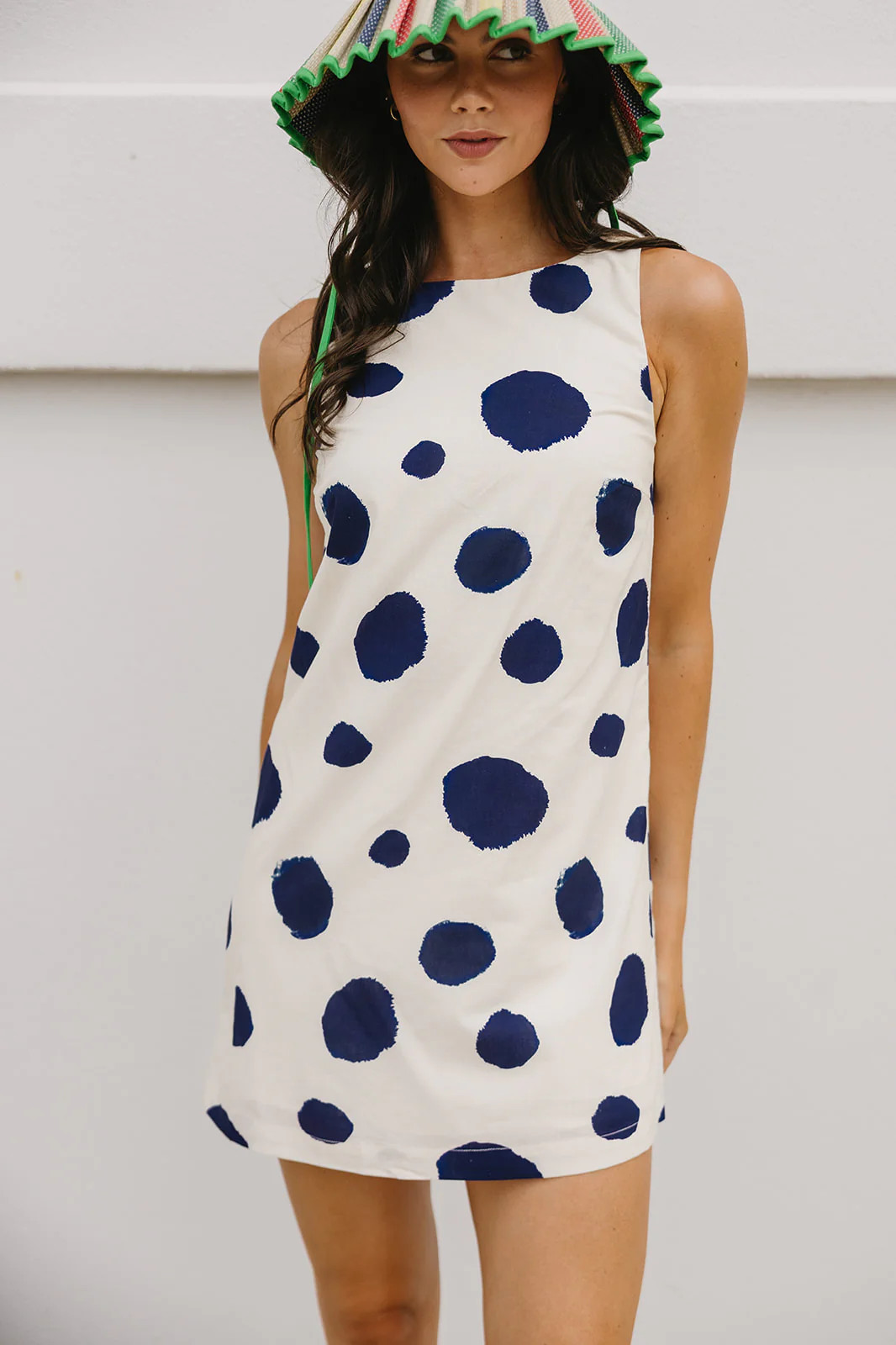 Amalfi Whisper Mini Dress - Cream/Navy | Triple Threads