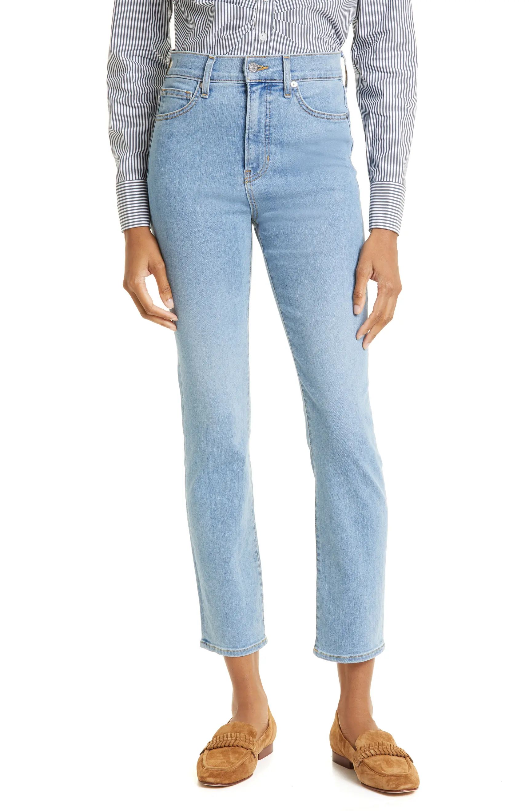 Veronica Beard Ryleigh High Waist Slim Straight Leg Jeans | Nordstrom | Nordstrom