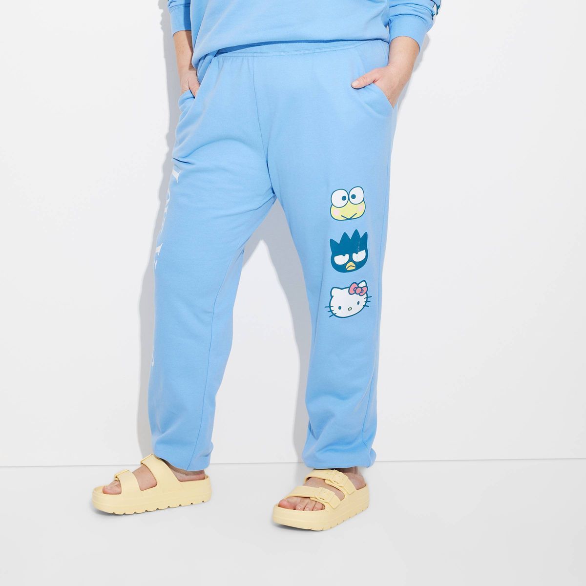 Women's Love Yourself Hello Kitty Graphic Joggers - Blue | Target