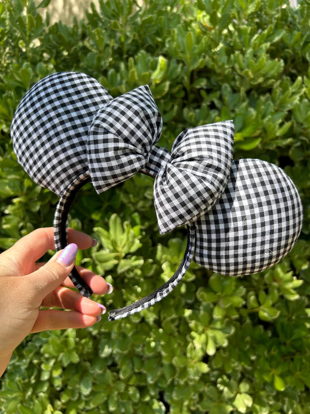 Gingham Ears, Black and White   Gingham Ears, | Etsy (US)