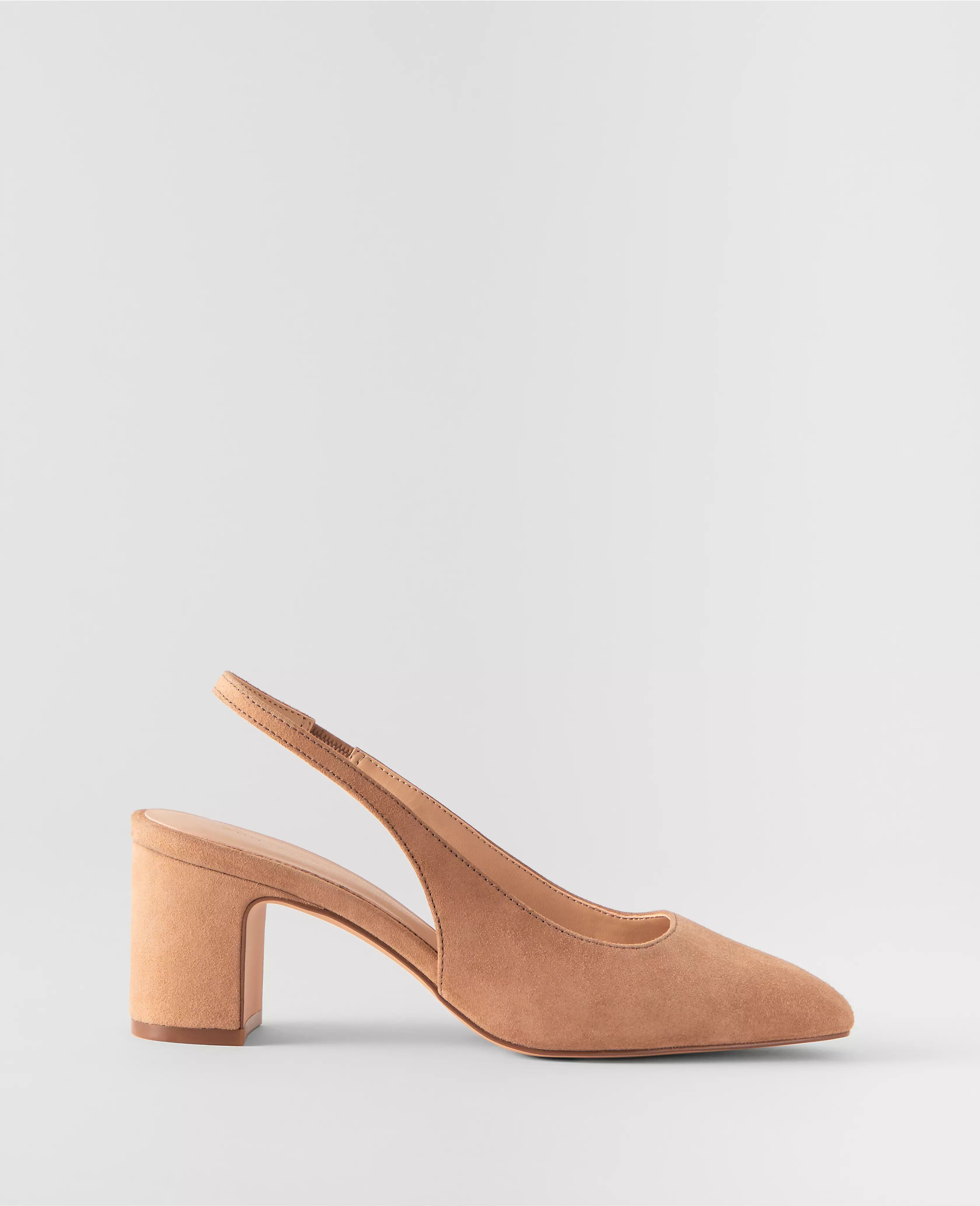 Suede Block Heel Slingback Pumps | Ann Taylor (US)