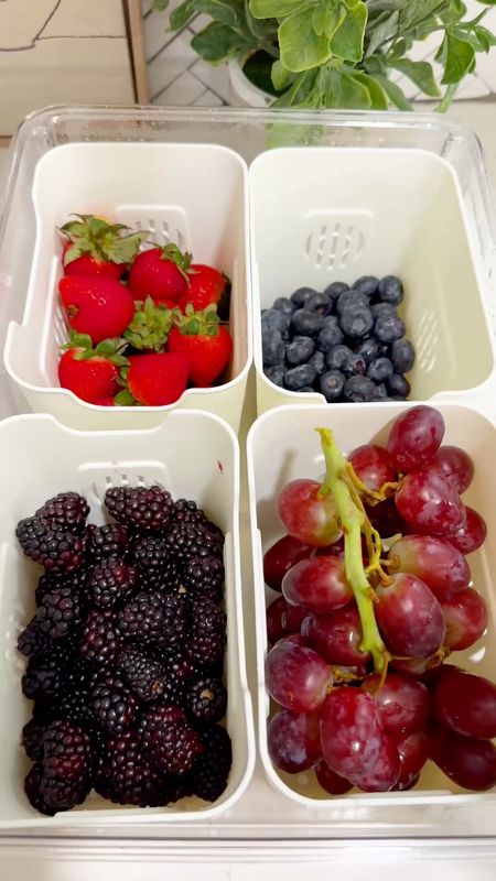 Keep fruit fresher longer! Fruit storage. Fridge storage for fruit. Kitchen finds. Home finds. Home hack. Salad spinner. Airtight fruit storage  

#LTKHome #LTKFindsUnder50