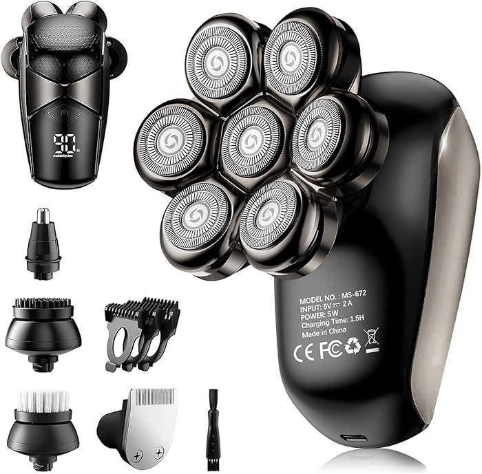 SHPAVVER Head Shavers for Bald Men: 5-in-1 Upgraded Electric Razor - IPX7 Waterproof Shaving Groo... | Amazon (US)