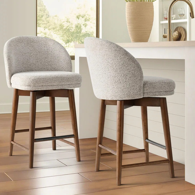 Swivel Upholstered Counter Stool (Set of 2) | Wayfair North America