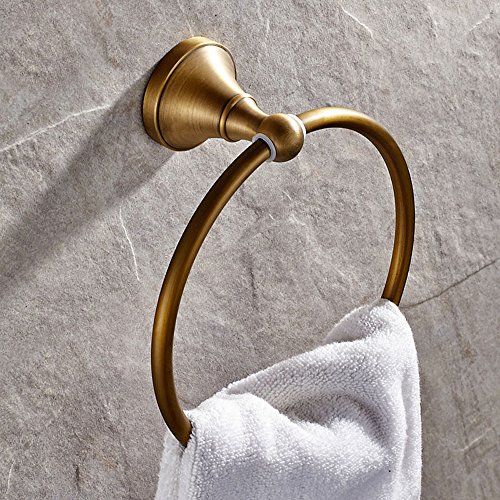 Leyden Antique Bathroom Accessories Brass Towel Ring Towel Rack Towel Shelf Lavatory Accessories Wal | Amazon (US)
