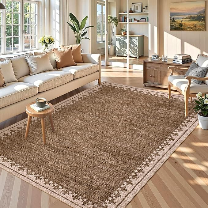 GarveeHome Washable Rug 5x7 for Living Room Non Slip Cross Bordered Carpet | Amazon (US)