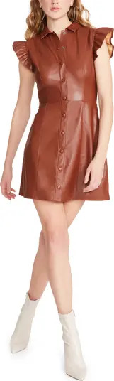 BB Dakota x Steve Madden Lima Faux Leather Mini Shirtdress | Nordstrom