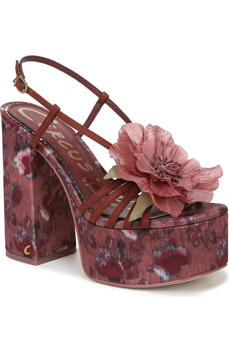 Siena Flower Platform Slingback Sandal (Women) | Nordstrom