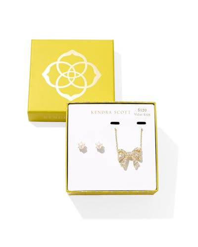 Kendra Scott Krista Bow And Ashton Gift Set, White Pearl, 14k Gold-Plated Brass, Fashion Jewelry for Women | Amazon (US)
