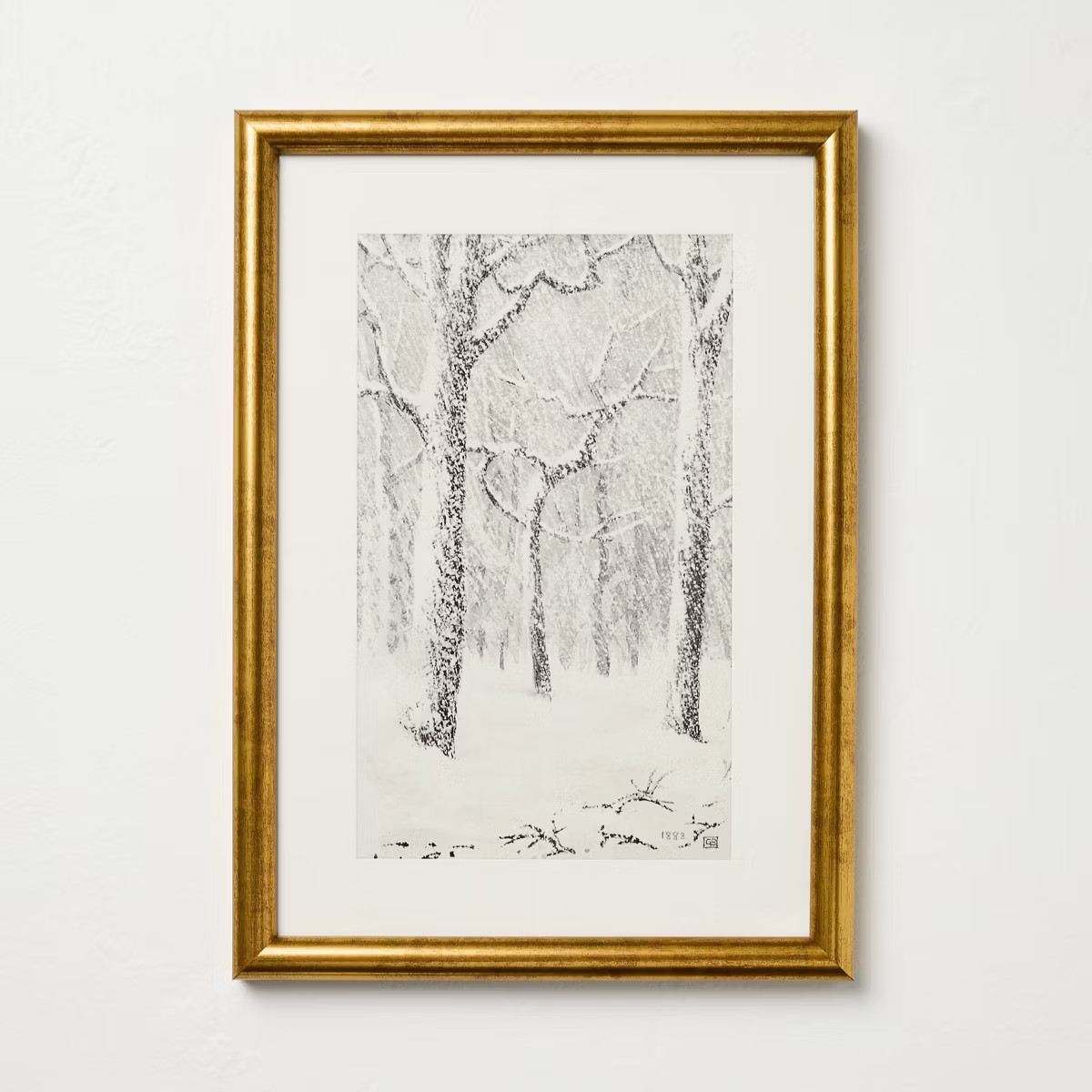 11"x14" Snowy Trees Framed Wall Art - Hearth & Hand™ with Magnolia | Target