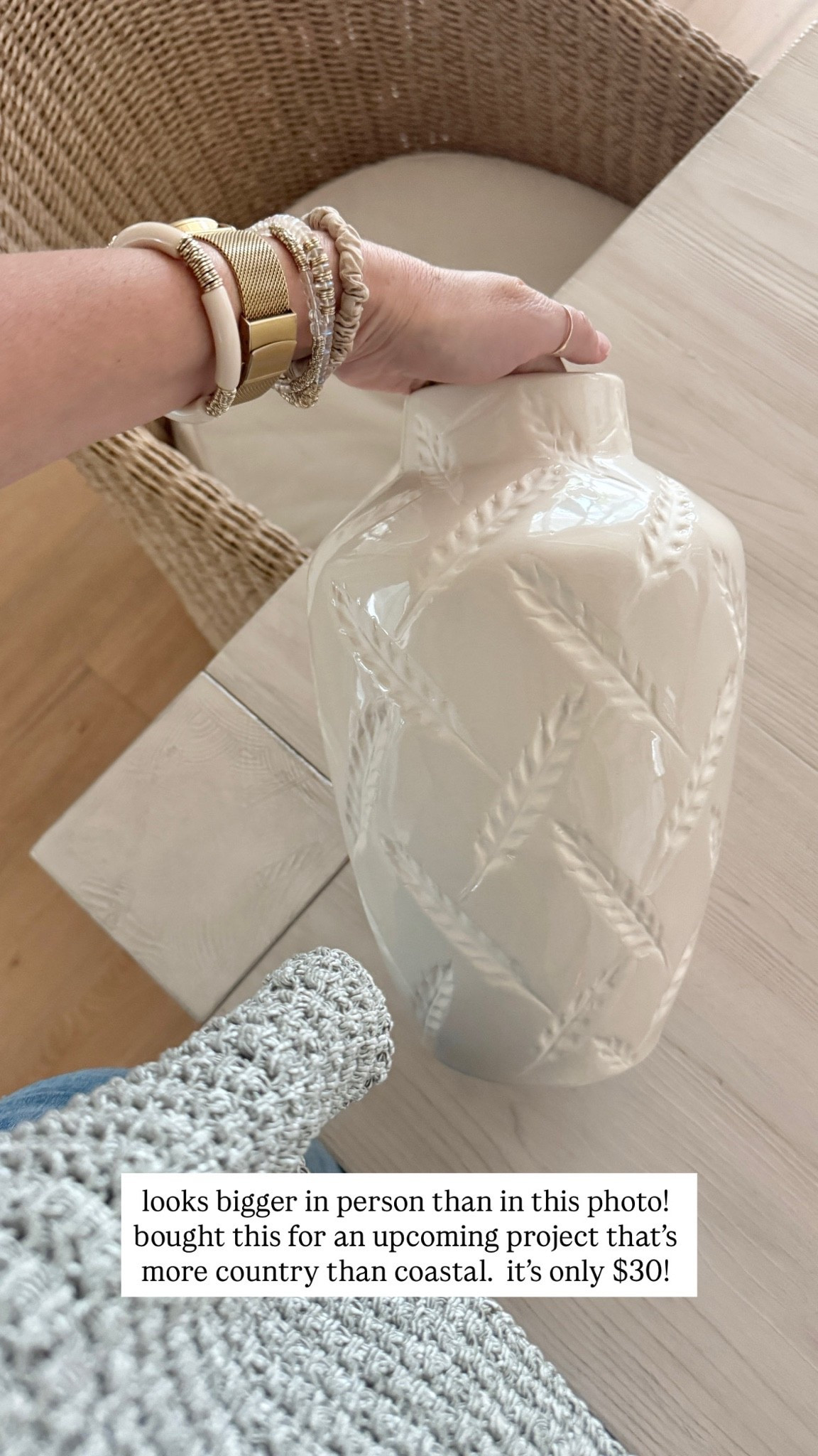This vase 😍. I am renovation a more country house soon so I bought this for that project.