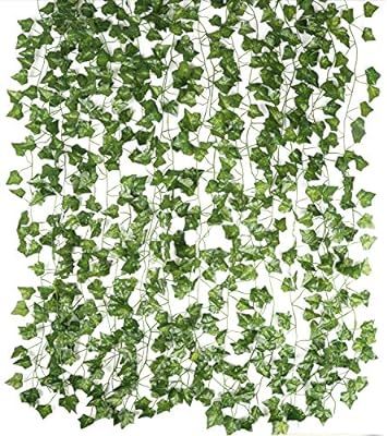 Magbeauty Artificial Ivy Garland Fake Vines - 12 Strands Fake Wall Plants Green Garland for Room ... | Amazon (US)