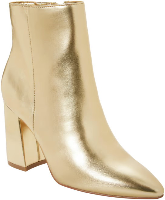 Metallic Pointed Toe Bootie - Gold | Boston Proper | Boston Proper