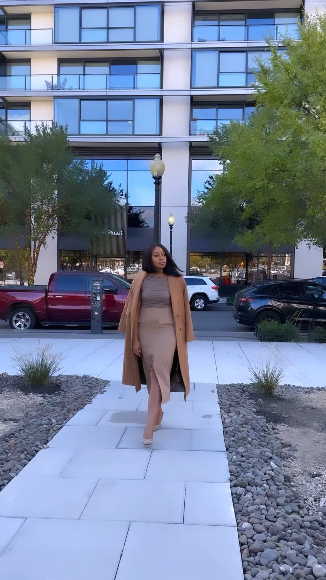 Work outfit inspiration for fall wearing midi skirt, camel coats paired with off shoulder top

#midiskirt 
#camelcoat
#gucci
#fallfashion

#LTKshoecrush #LTKSeasonal #LTKworkwear