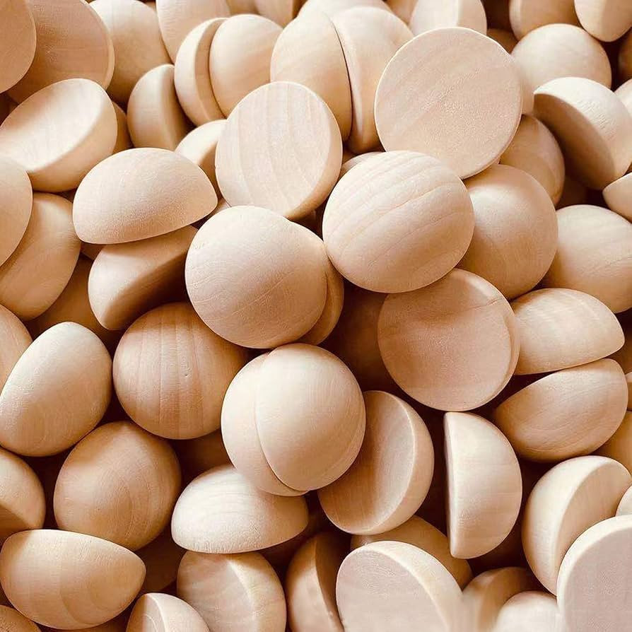 100pcs Half Wood Balls Unfinished Natural Half Ball Split Wood Balls for DIY Projects and Craft S... | Amazon (US)