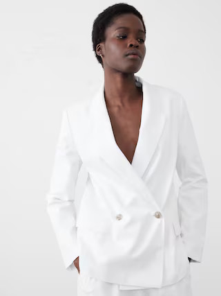 Linen-Blend Boyfriend Blazer | Banana Republic Factory