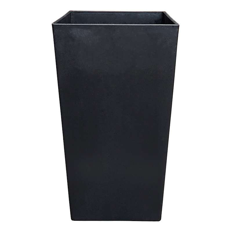 Tall Square Black Planter, 21" | At Home