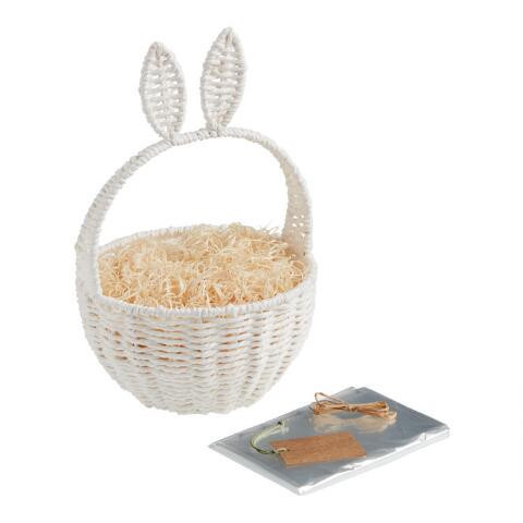 Bunny Ears Woven Easter Gift Basket Kit | World Market
