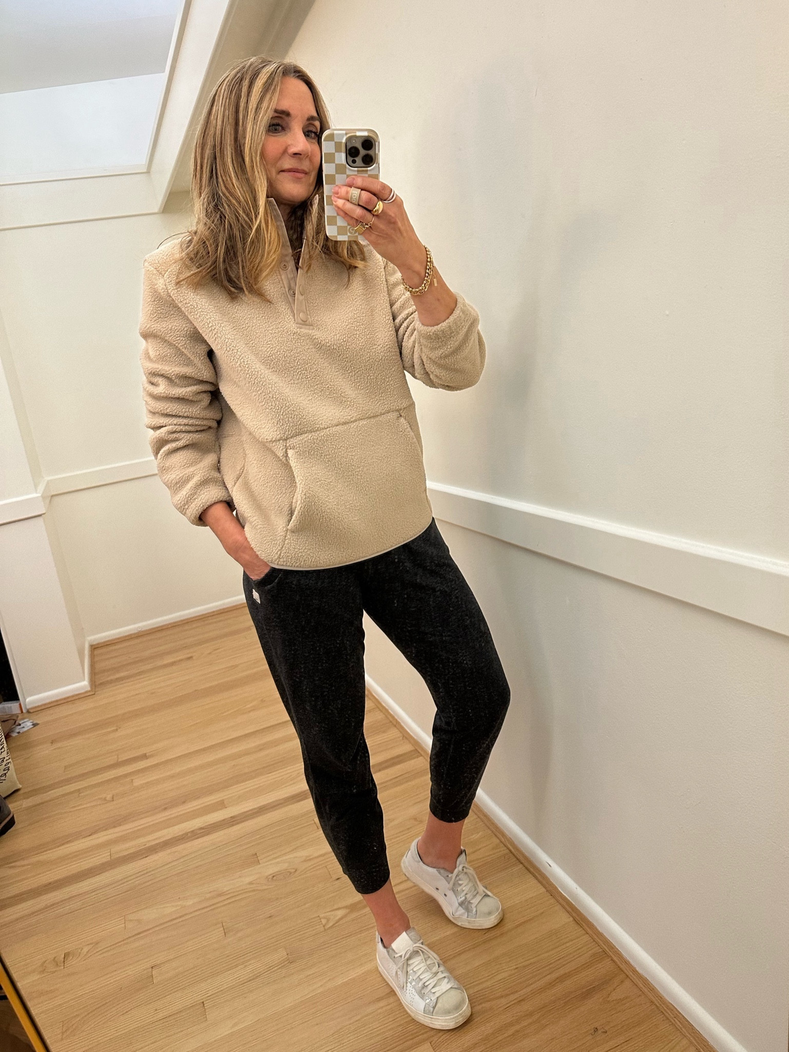 Last minute gift idea! The coziest pullover fleece! Love the snap collar. Comes in lots of colors! Wearing a small. Kohls tek gear with vuori joggers and sneakers

#LTKfindsunder50 #LTKsalealert #LTKGiftGuide