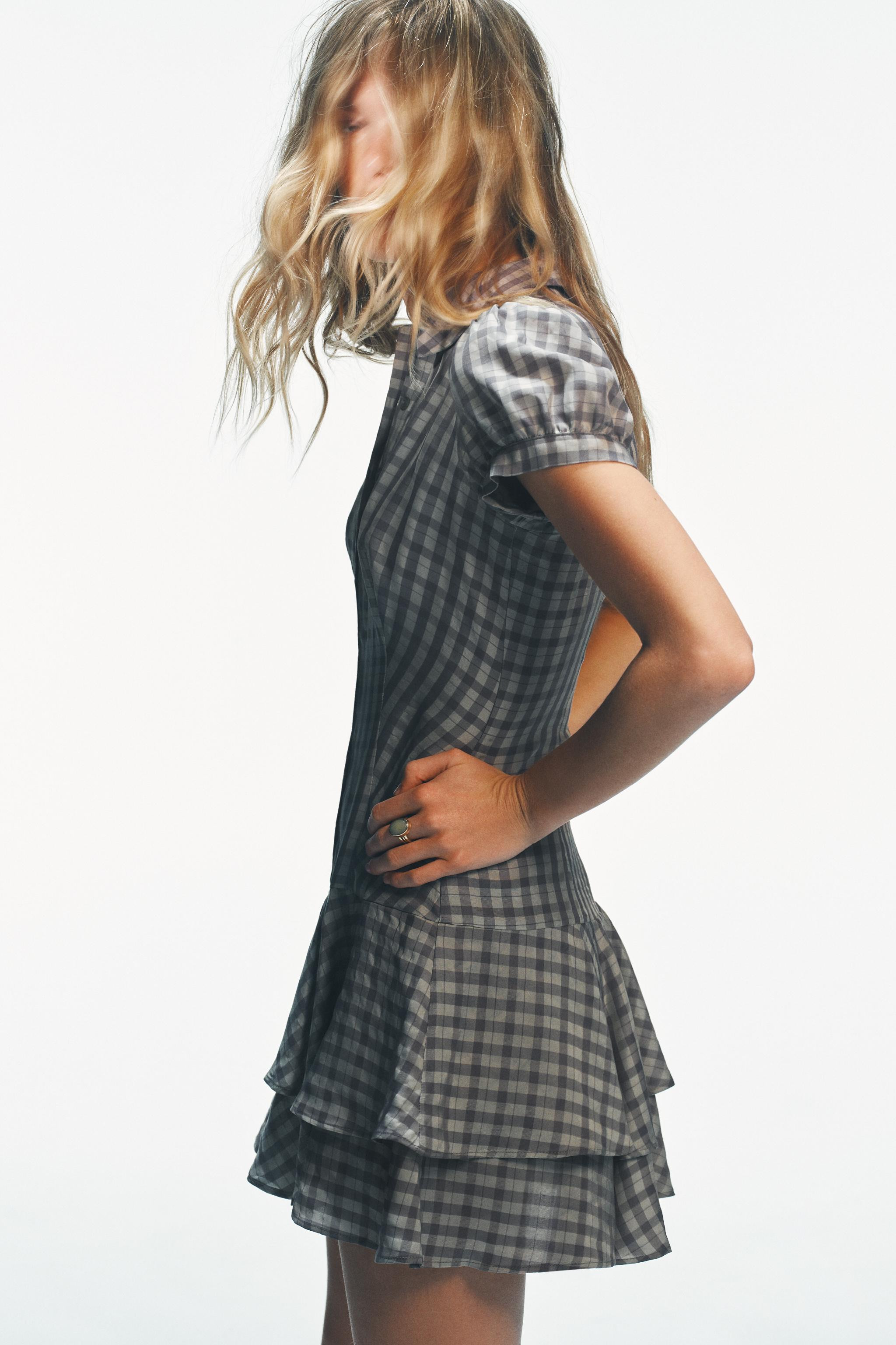SHORT SEQUIN FOULARD DRESS | Zara US