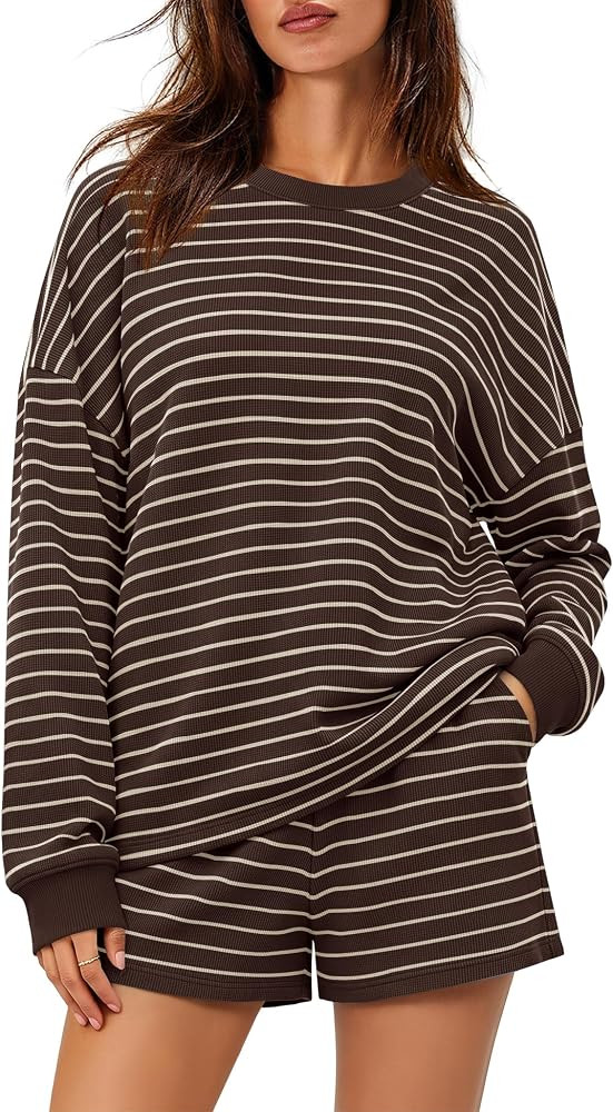 Womens Striped Lounge Sets 2 Piece Fall Outfits | Amazon (US)