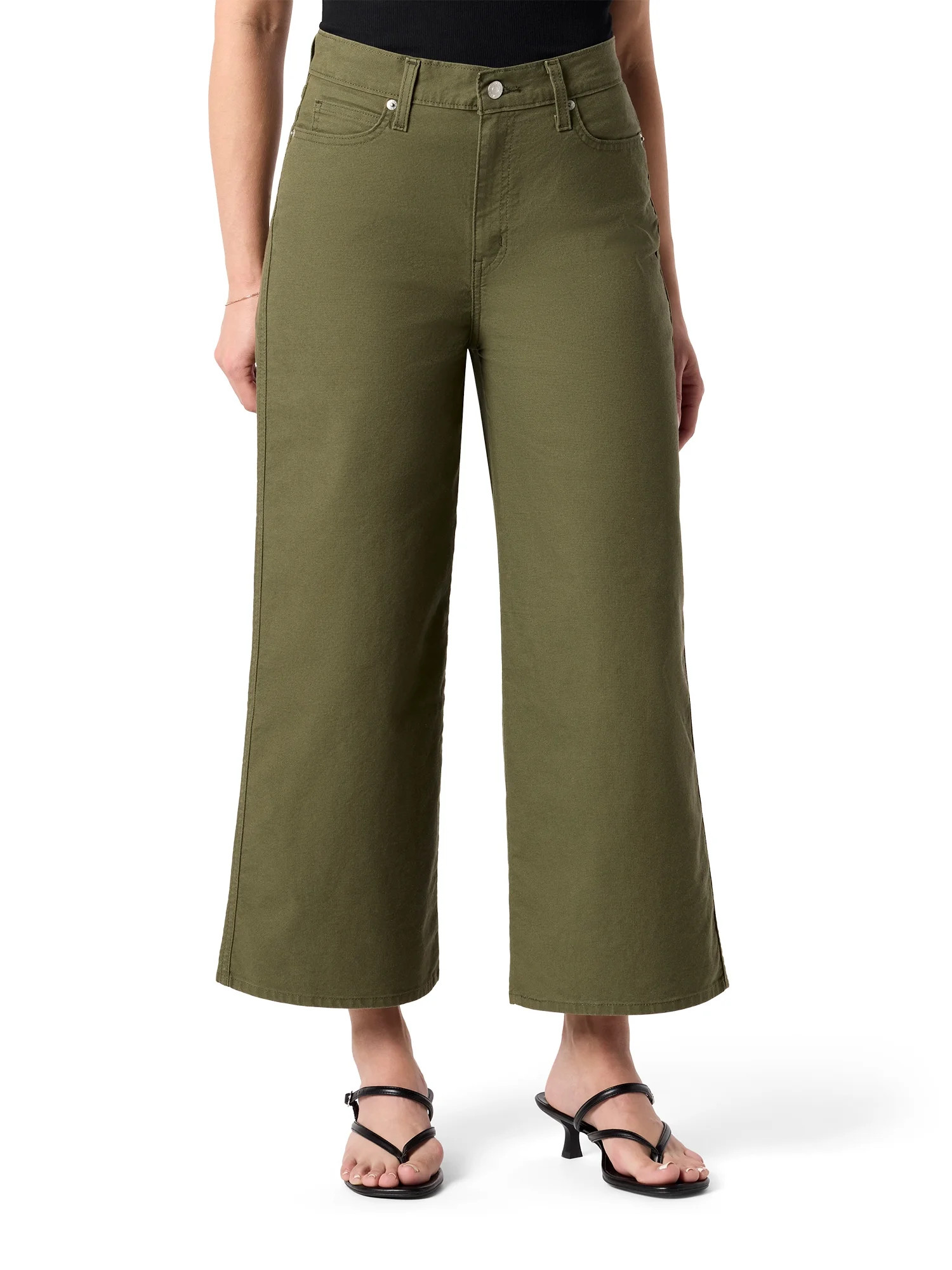 Levi Strauss Signature Women's and Women's Plus Vintage Wide Leg Crop Jeans, Sizes 2-20 | Walmart (US)