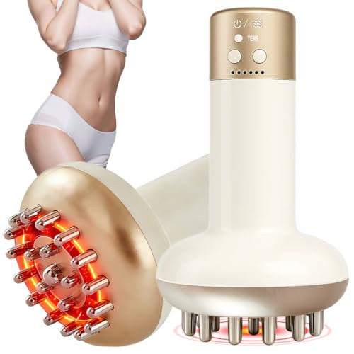 Yuonry Lymphatic Drainage Massager & Anti Cellulite Massage Tool, Reduce Stretch Marks & Cellulite, for Legs, Arms & Belly, Body Sculpting Machine with Microcurrent, Light, Heat & Vibration,White | Amazon (US)