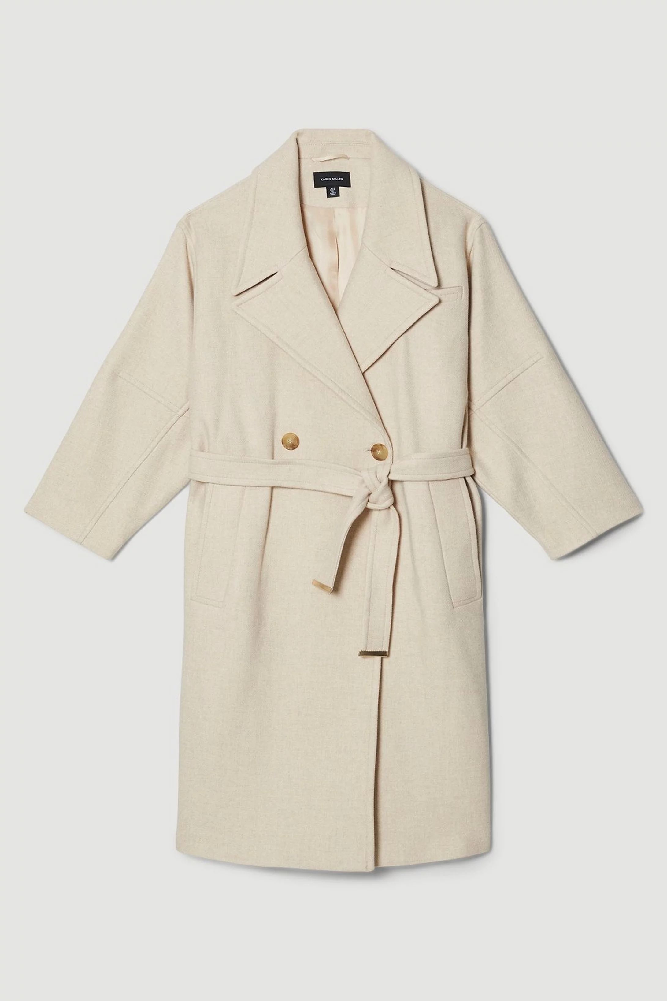 Italian Wool Raglan Sleeve Coat | Karen Millen UK + IE + DE + NL