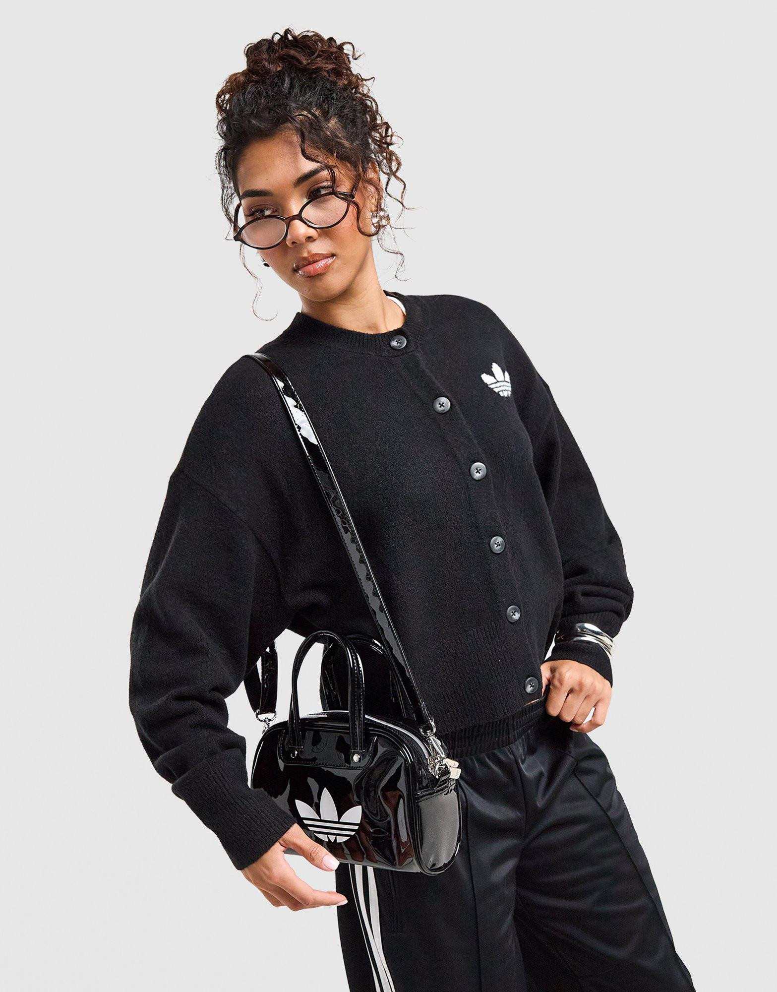 adidas Originals Trefoil Knit Cardigan - Black - Womens | JD Sports (UK)