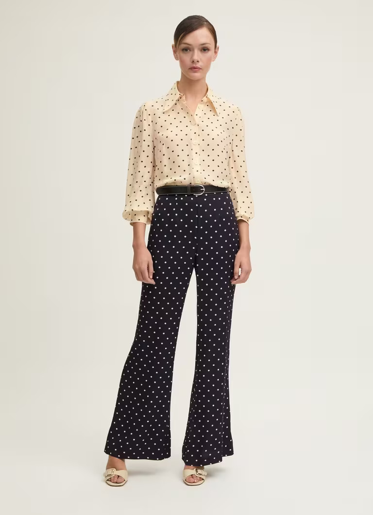 Sonya Birch & Black Silk Polkadot Jacquard Blouse | L.K. Bennett (UK)