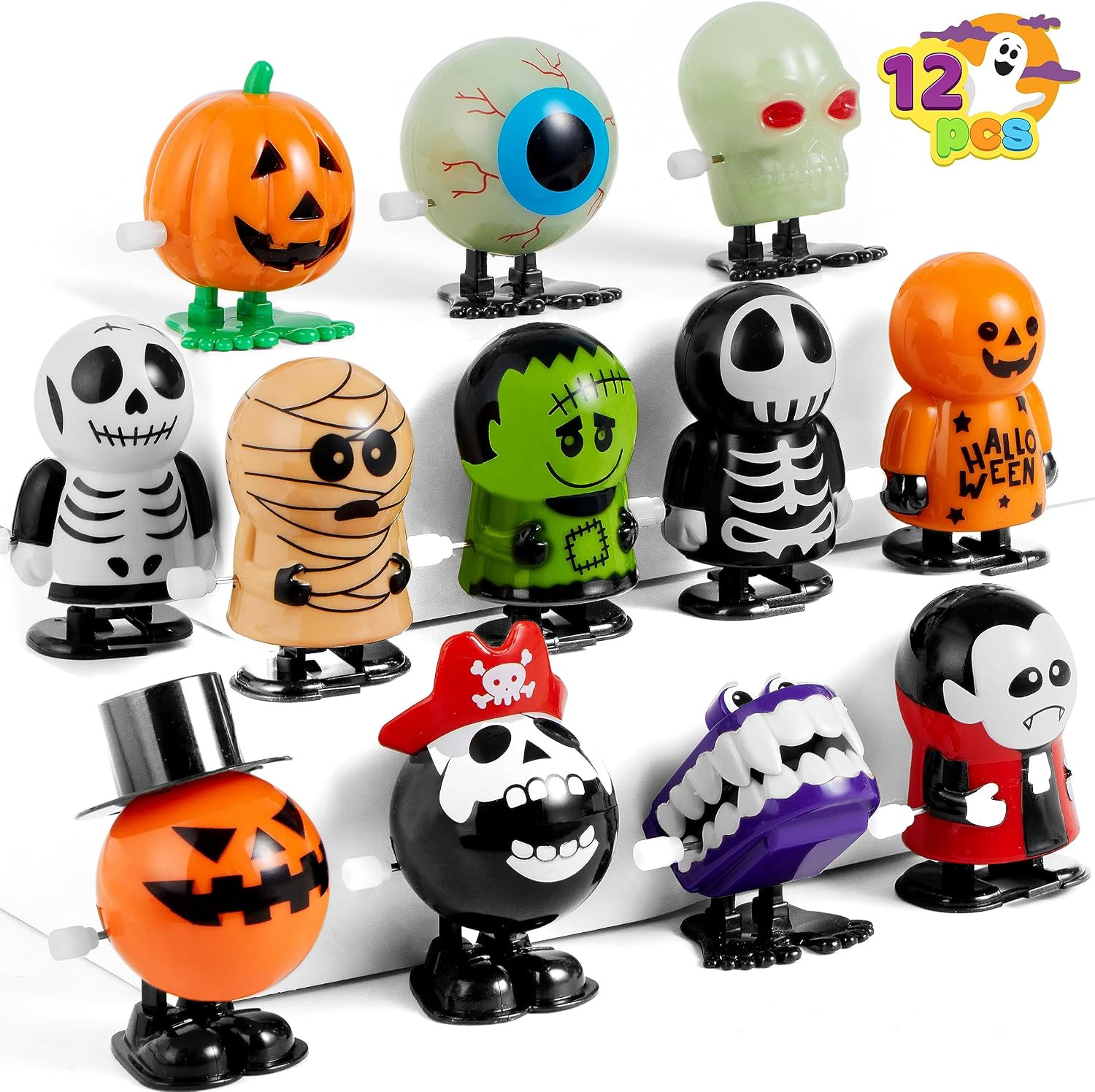 JOYIN 12 PCS Halloween Wind Up Toys for Kids Gifts, Wind Up Toys Bulk for Halloween Party Favors Goodie Bag Fillers, Student School Classroom Favors, Carnival Game Prizes | Amazon (US)