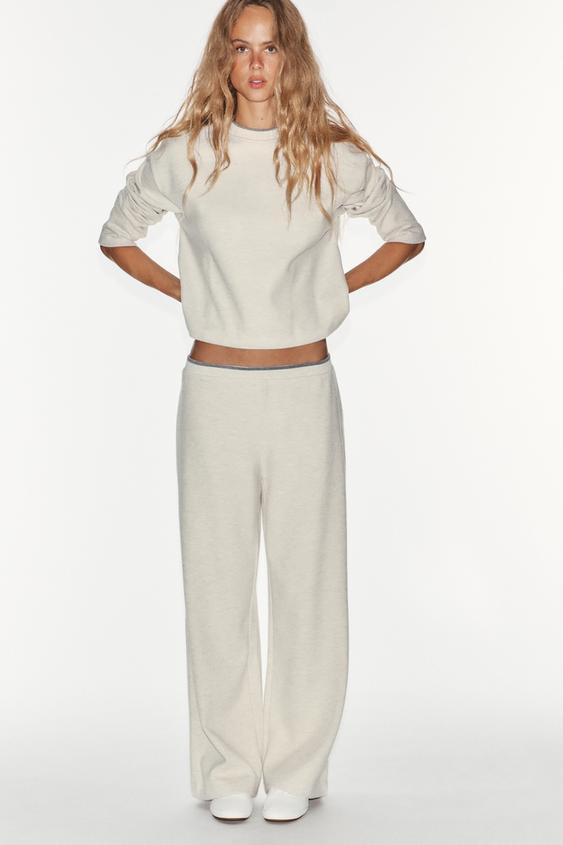 SOFT TROUSERS WITH CONTRAST STRIPE | Zara UK