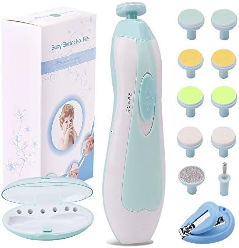 Baby Nail File Electric Nail Trimmer Manicure Set with Nail Clippers, Toes Fingernails Care Trim Pol | Amazon (US)