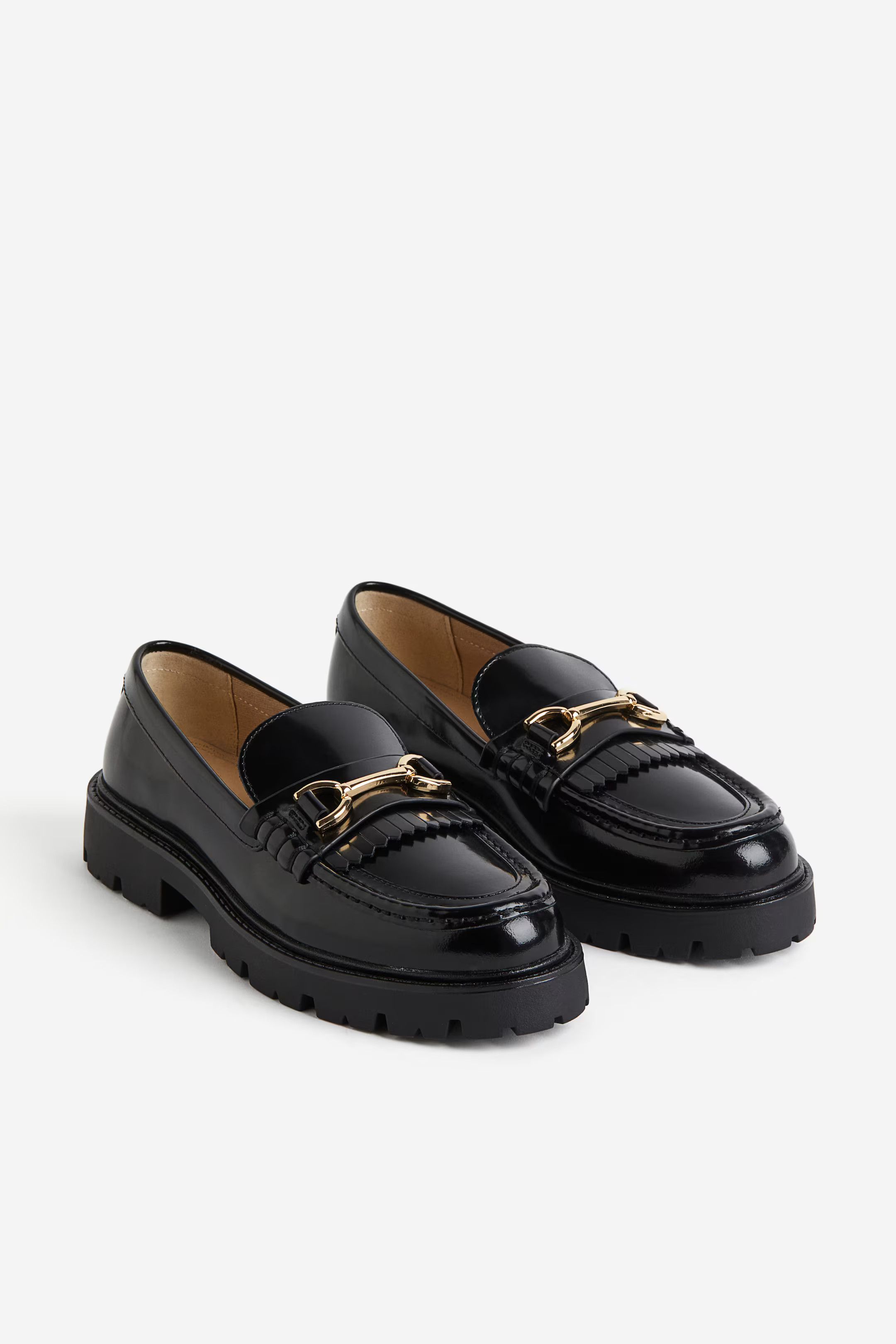 Chunky Loafer aus Leder - Schwarz - Ladies | H&M AT | H&M (DE, AT, CH, NL, FI)