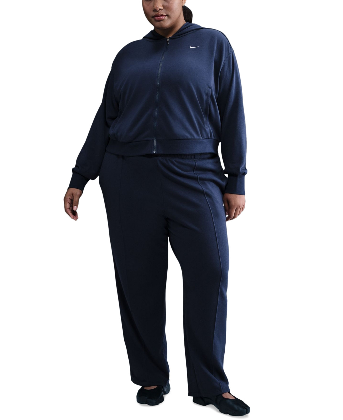 Nike Plus Size Chill Terry Full-Zip French Terry Hoodie - Midnight Navy/sail | Macy's