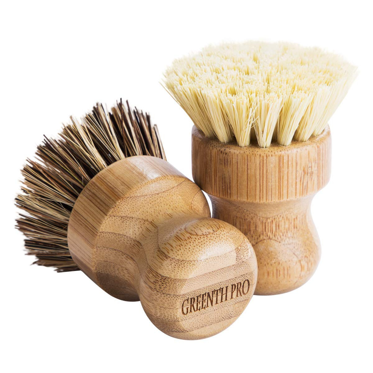 Palm Pot Brush- Bamboo Round 3 Packs Mini Dish Brush Natural Scrub Brush Durable Scrubber Cleaning K | Amazon (US)