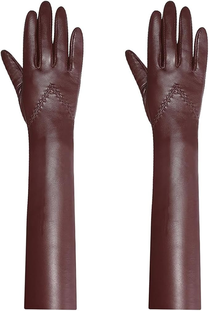 Harssidanzar Opera Elbow Length Gloves For Women's Vintage Evening Lambskin Gloves Touchscreen Te... | Amazon (US)