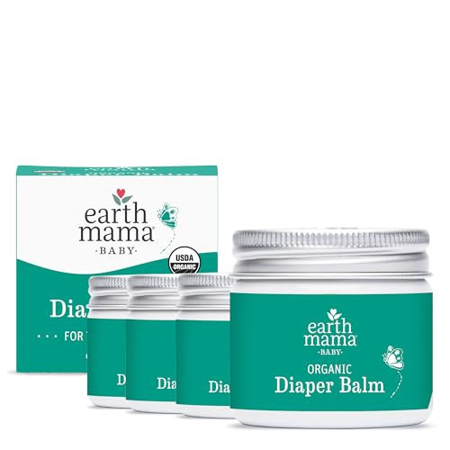 Earth Mama Organic Diaper Balm 2-Ounce | Diaper Cream for Baby | EWG Verified, Petroleum & Artificial Fragrance-Free with Calendula for Sensitive Skin (4-Pack) | Amazon (US)