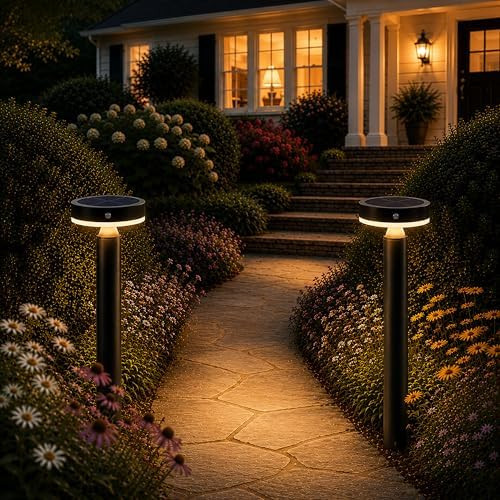 20" Solar Landscape Lights - Outdoor Solar Lights for Yard - PIR Sensor & Two Light Modes - 50lm ... | Amazon (US)