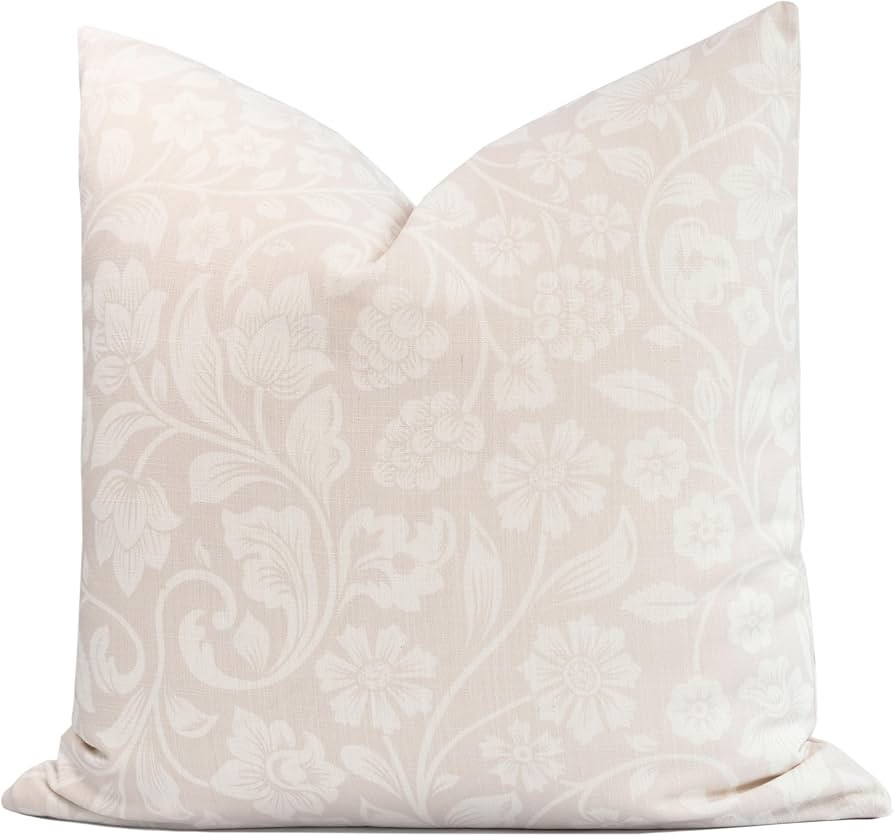 Crumbs Home Coastal Linen Indoor Outdoor Throw Pillow Cover Only, 22"x22" Water Repellent for Pat... | Amazon (US)